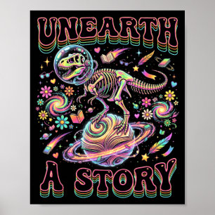 Unearth A Story Bookworm Student Summer Reading Poster
