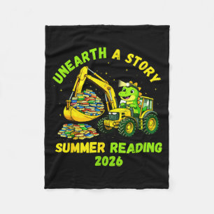 Unearth a story dinosaur excavator lover summer fleece blanket