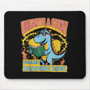 Unearth a Story Dinosaur Reading Books Summer 2026 Mouse Pad