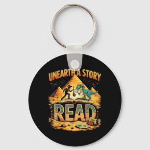 Unearth a Story Read Summer Reading 2026 Funny Keychain