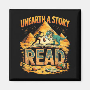 Unearth a Story Read Summer Reading 2026 Funny Magnet
