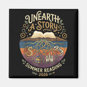 Unearth A Story Summer Reading 2026 Cute Magnet