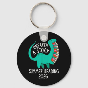 Unearth a Story Summer Reading 2026 Dinosaur Books Keychain