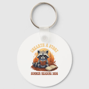 Unearth a story summer reading 2026 raccoon  keychain