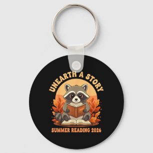 Unearth a Story Summer Reading 2026 Raccoon Keychain