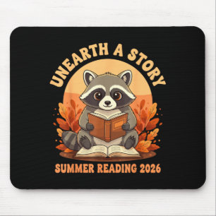 Unearth a Story Summer Reading 2026 Raccoon Mouse Pad
