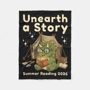 Unearth a story summer reading 2026 triceratops fleece blanket