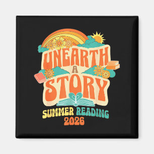 Unearth a story summer reading program 2026 boho magnet
