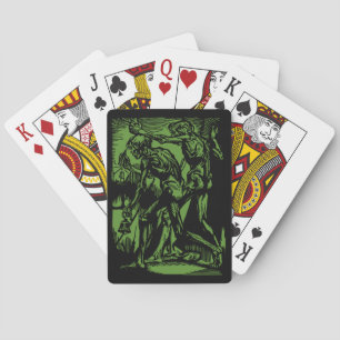 Unearthed Horrors of Dead Miners for Halloween Playing Cards