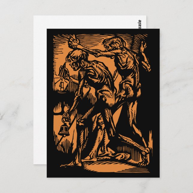 Unearthed Horrors of Dead Miners for Halloween Postcard (Front/Back)