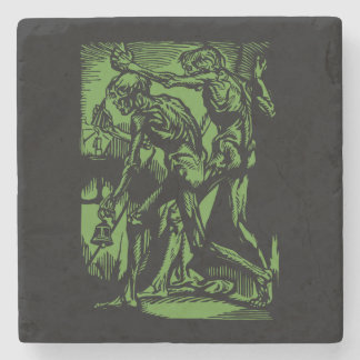 Unearthed Horrors of Dead Miners for Halloween Stone Coaster