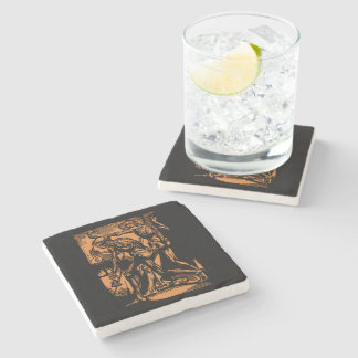 Unearthed Horrors of Dead Miners for Halloween Stone Coaster