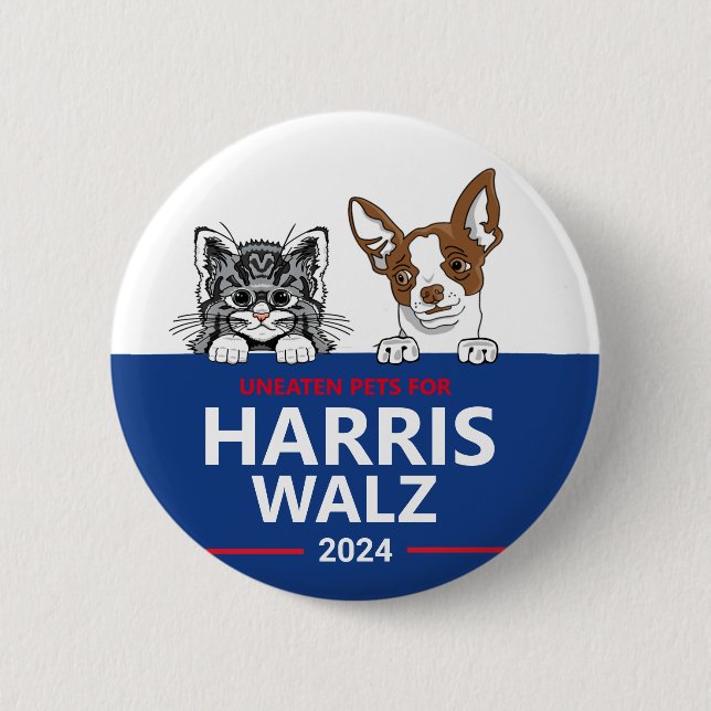 Uneaten Pets for Harris Walz 2 Inch Round Button (Front)