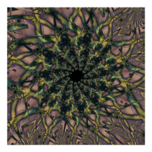 Unending Pink and Yellow Fractal Art Poster