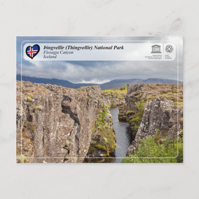 UNESCO - Þingvellir (Thingvellir) National Park Postcard (Front)