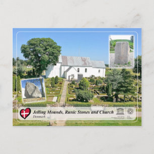 UNESCO - Jelling Mounds, Runic Stones and Church Postcard