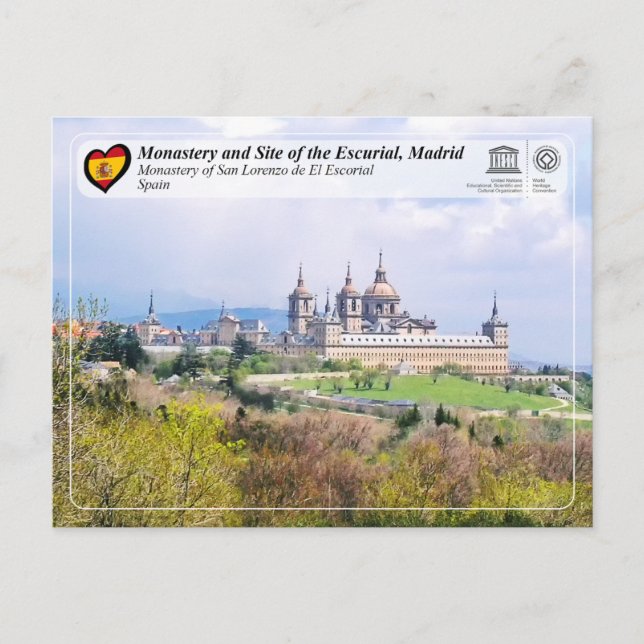 UNESCO - Monastery of San Lorenzo de El Escorial Postcard (Front)
