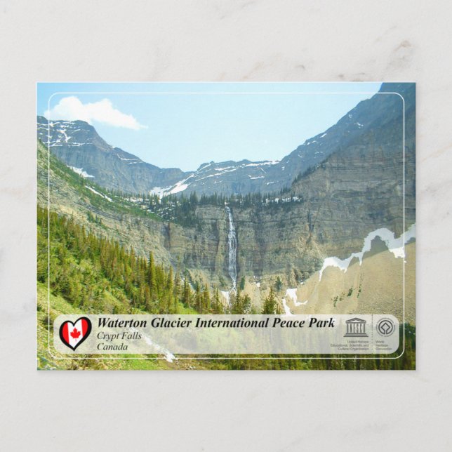 UNESCO - Waterton Glacier International Peace Park Postcard (Front)