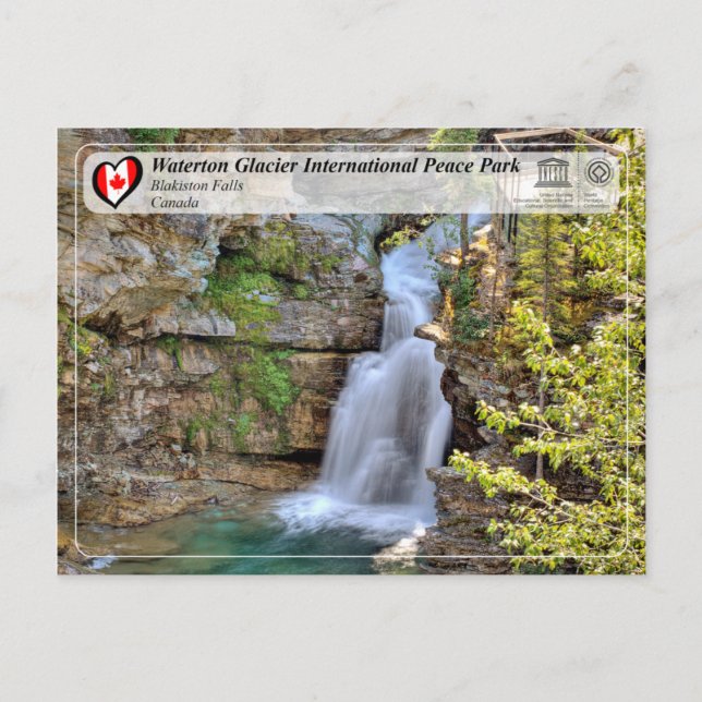 UNESCO - Waterton Glacier International Peace Park Postcard (Front)