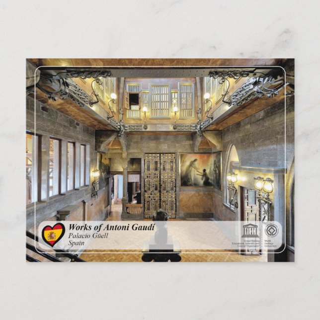 UNESCO WHS - Antoni Gaudí - Palacio Güell Postcard (Front)