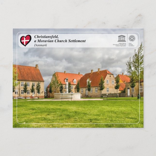 UNESCO WHS - Christiansfeld - Moravian Church Postcard (Front)