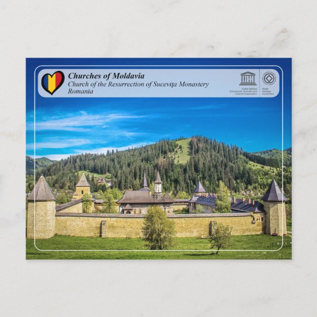 UNESCO WHS - Churches of Moldavia - Sucevita Postcard (Front)