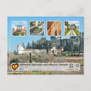 UNESCO WHS - Generalife, Granada Postcard