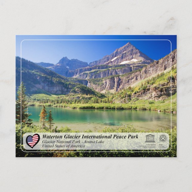 UNESCO  WHS - Glacier NP - Atsina Lake Postcard (Front)