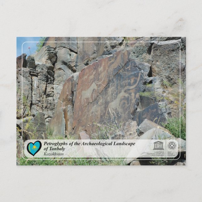 UNESCO WHS - Petroglyphs of Tanbaly Postcard (Front)