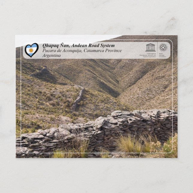 UNESCO WHS - Qhapaq Ñan, Andean Road System Postcard (Front)