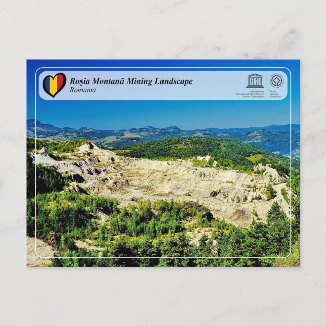 UNESCO WHS - Roșia Montană Mining Landscape Postcard (Front)
