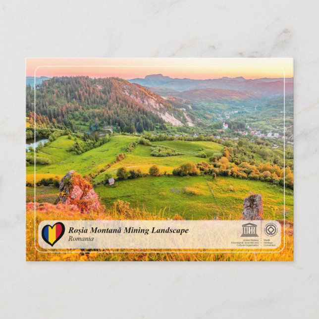 UNESCO WHS - Roșia Montană Mining Landscape Postcard (Front)