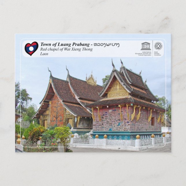 UNESCO WHS - Town of Luang Prabang - ຫລວງພະບາງ  Postcard (Front)
