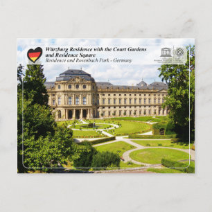 UNESCO - Würzburg Residence with the Court Gardens Postcard
