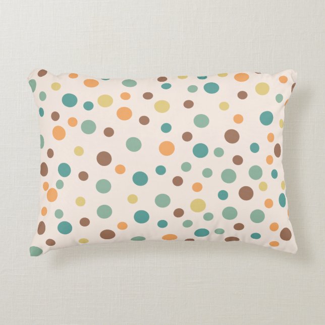 Uneven Scattered Polka Dot Vector Seamless Pattern Accent Pillow (Front)