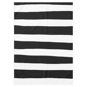 Uneven Stripes - Black and White Tablecloth
