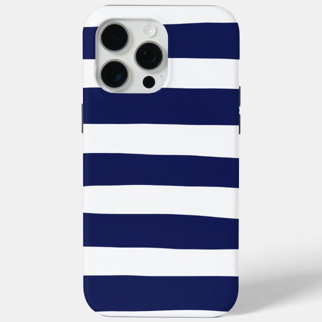 Uneven Stripes - Blue and White Case-Mate iPhone Case (Back)