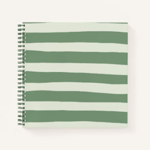 Uneven Stripes - Green Notebook