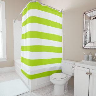 Uneven Stripes in Lime Green and White