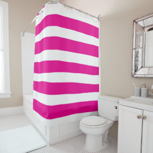 Uneven Stripes in Magenta and White