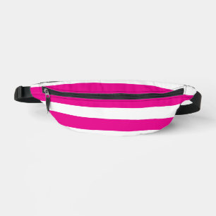 Uneven Stripes in Magenta and White Fanny Pack