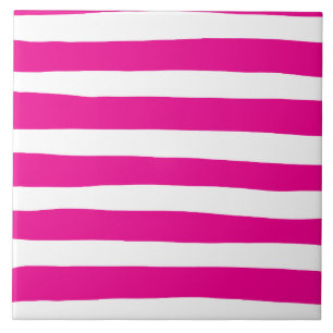 Uneven Stripes in Magenta and White Tile