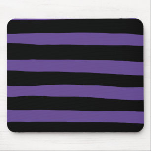 Uneven Stripes in Purple and Black Mouse Pad