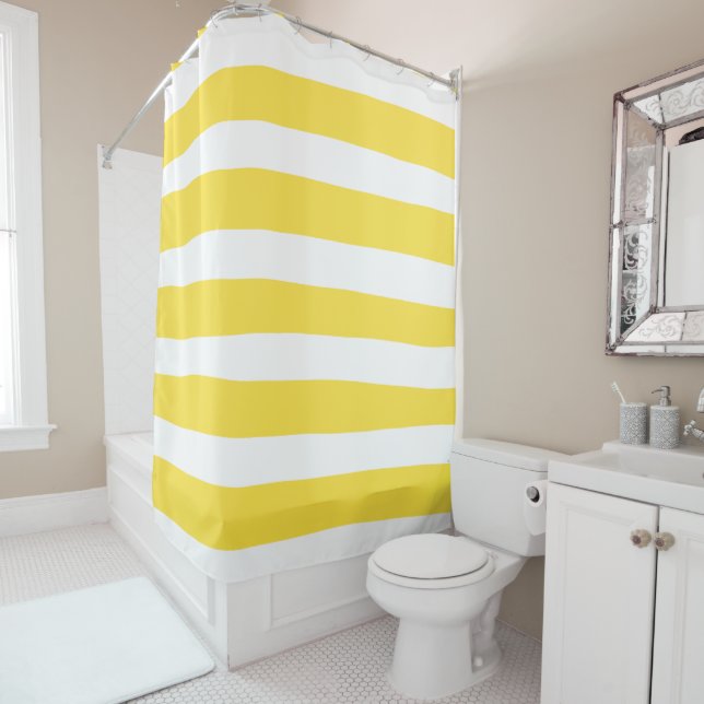 Uneven Stripes - Lemon Yellow and White (In Situ)