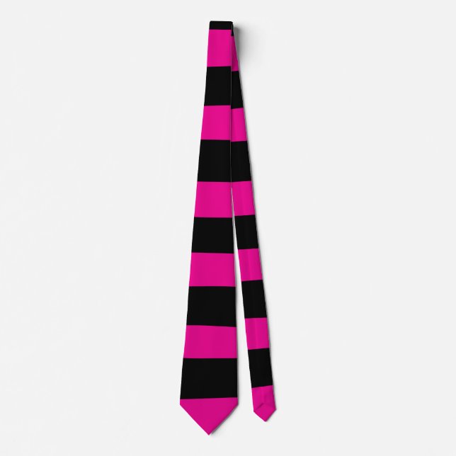 Uneven Stripes - Magenta and Black Tie (Front)