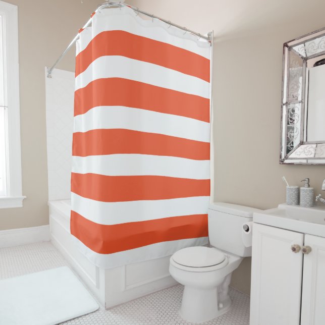 Uneven Stripes - Orange and White (In Situ)