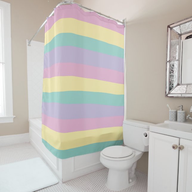 Uneven Stripes-Pastel Pink, Yellow, Purple & Green (In Situ)