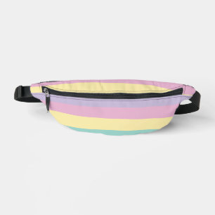 Uneven Stripes-Pastel Pink, Yellow, Purple & Green Fanny Pack