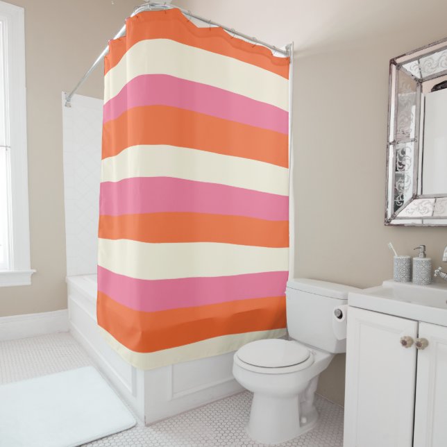 Uneven Stripes - Pink, Orange and Cream (In Situ)