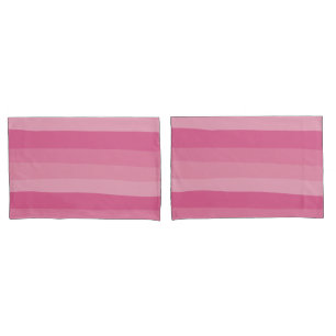Uneven Stripes - Pink Pillowcase